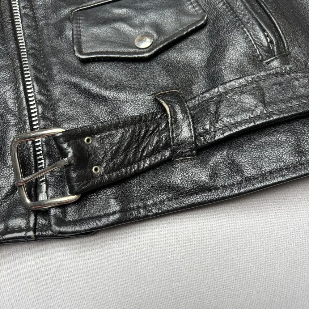Vintage 70s Excelled Leather Motorcycle Jacket Men's 42 Biker Made in USA Moto